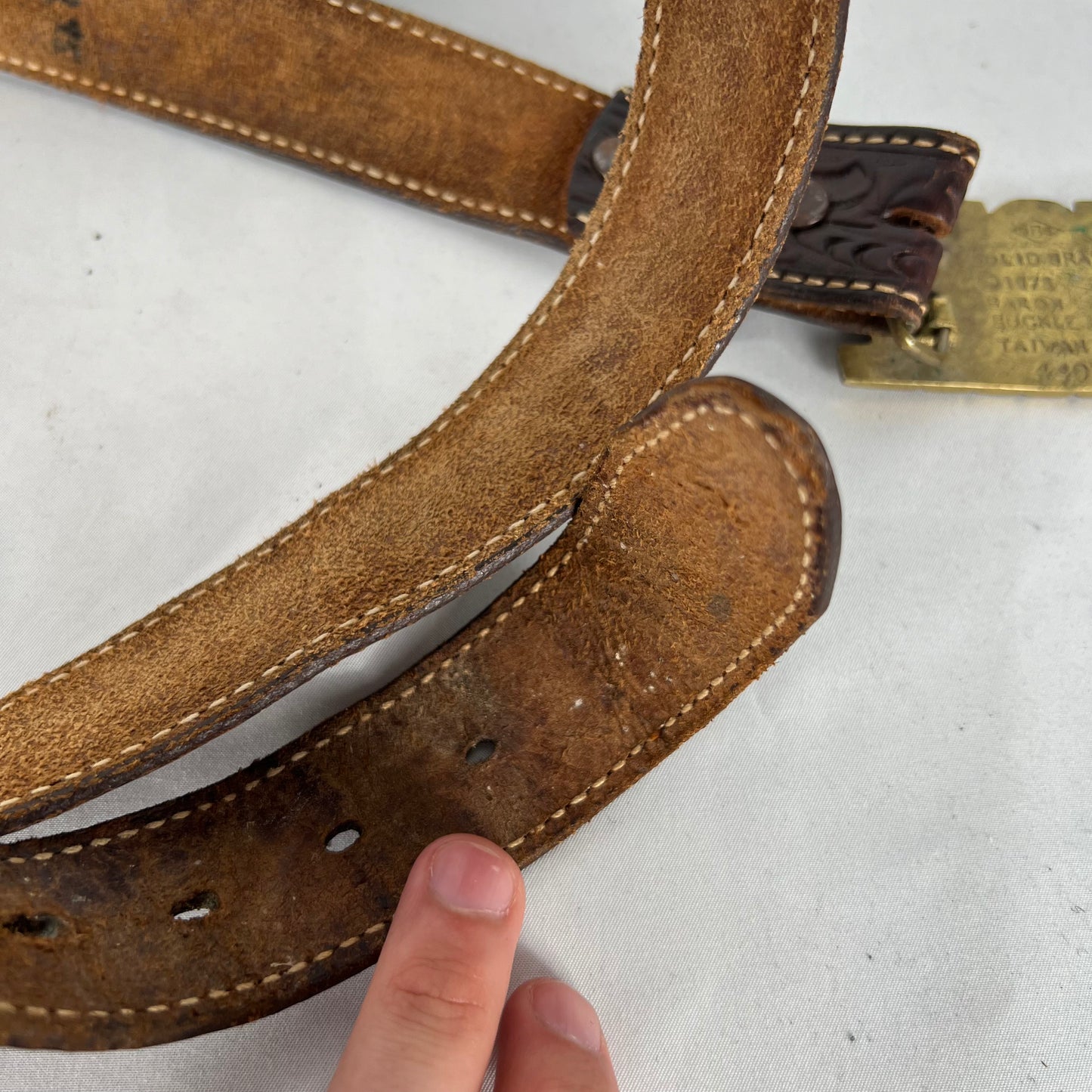 70s KARL Buckle Floral Embellished Belt- 40"+