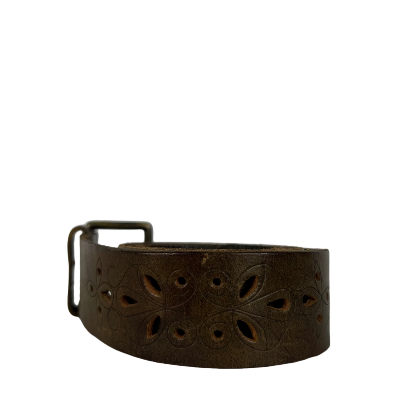 00s Gap Groovy Engraved Leather Belt- 28"-32"