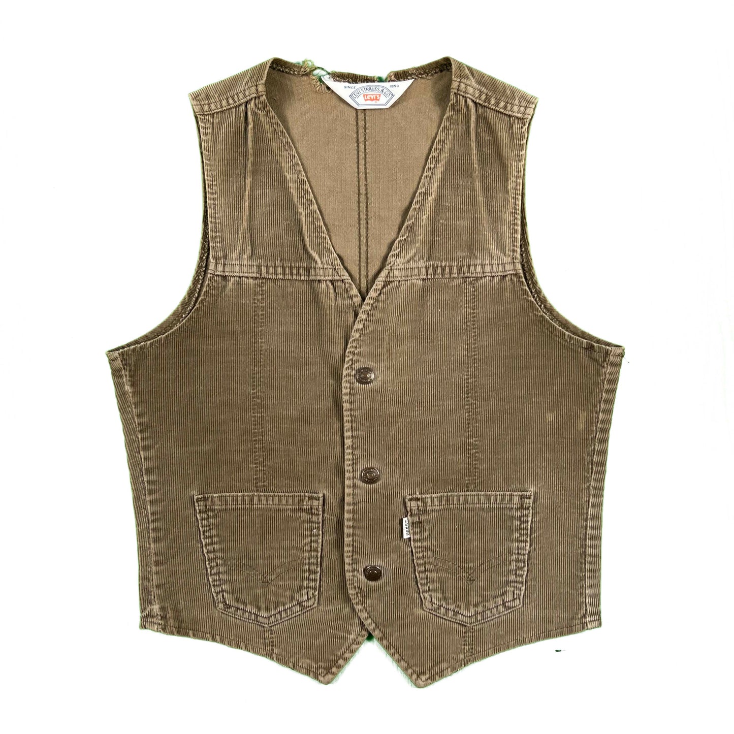 70s Faded & Worn Levi's Corduroy Vest- XS