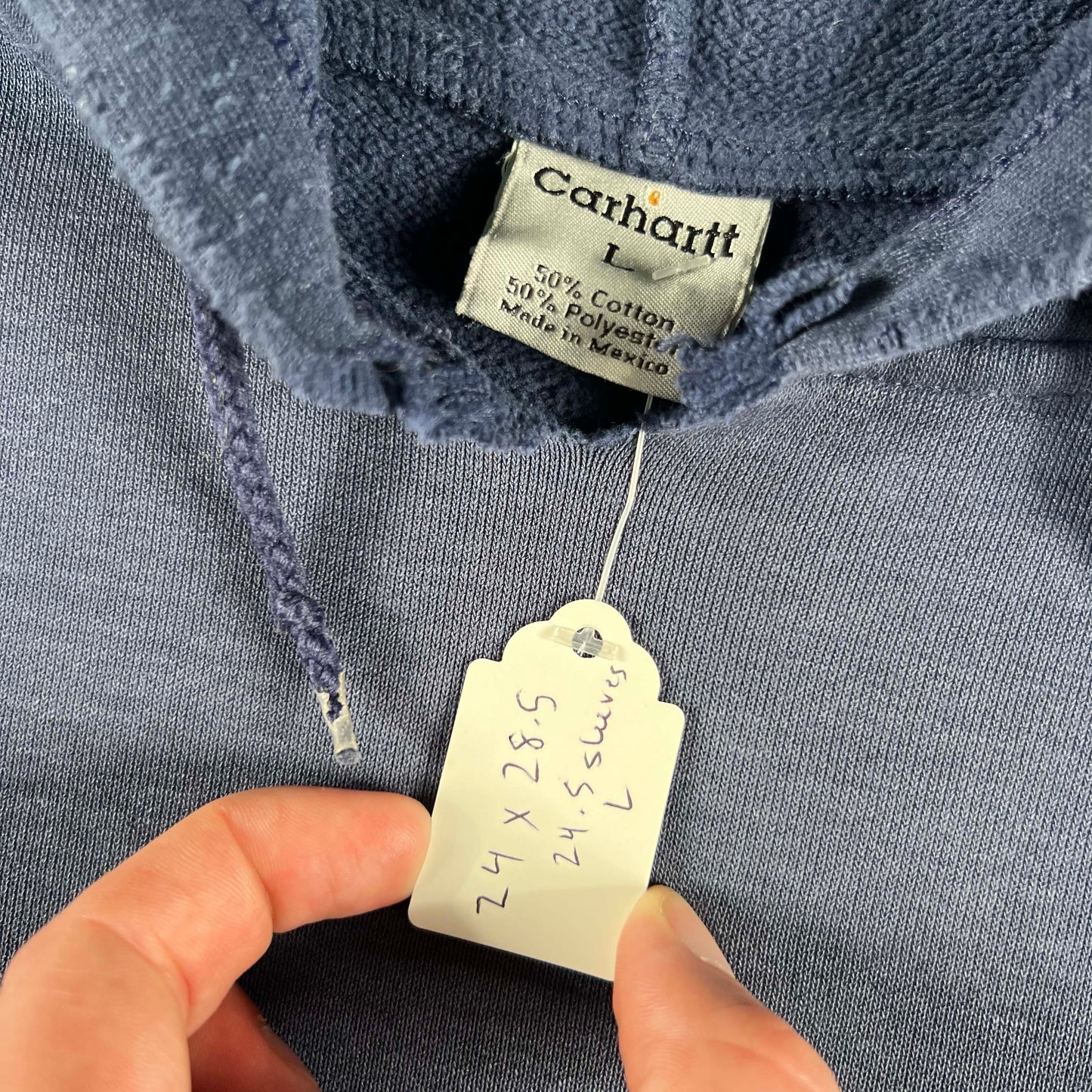 00s Carhartt Sun Faded Navy Blue Hoodie- L