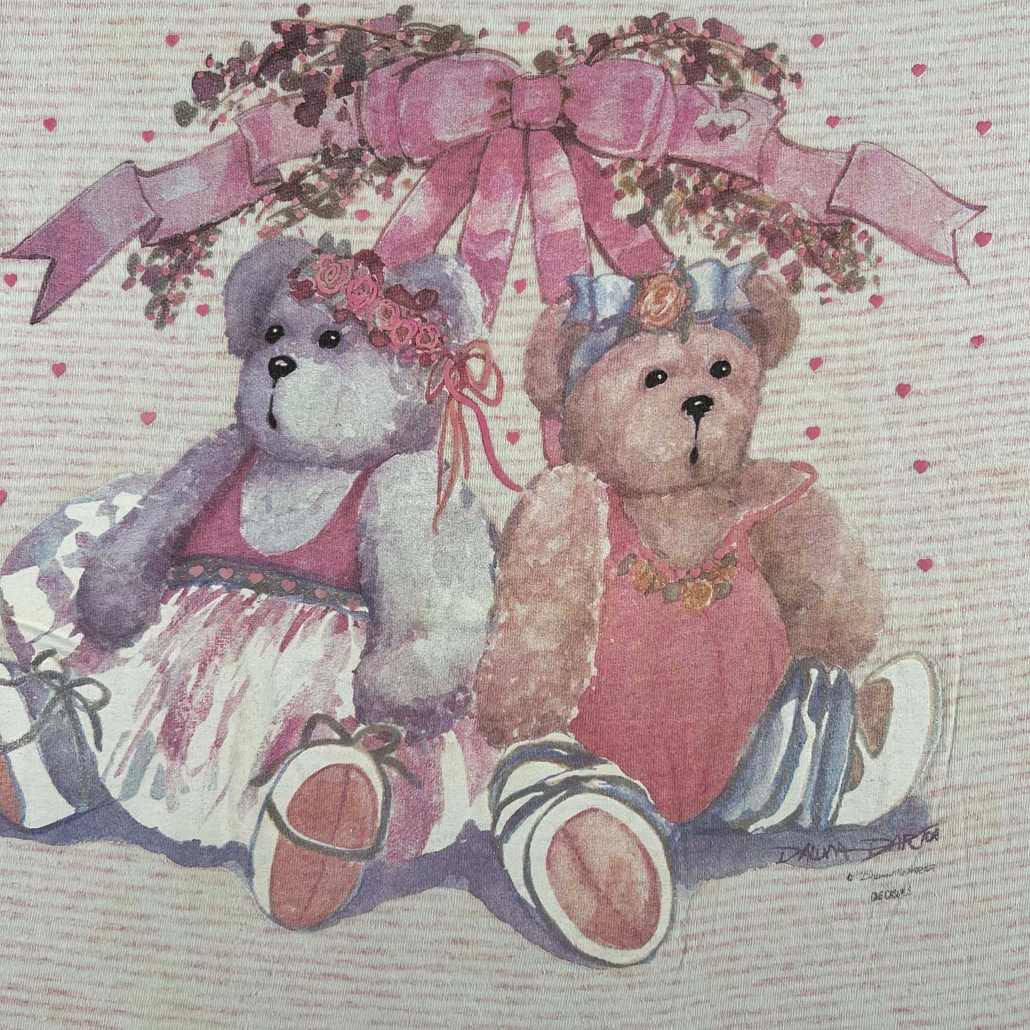 90s Striped Pink Teddy Bears, Angels, & Dogs Tees- SELECT SHIRT
