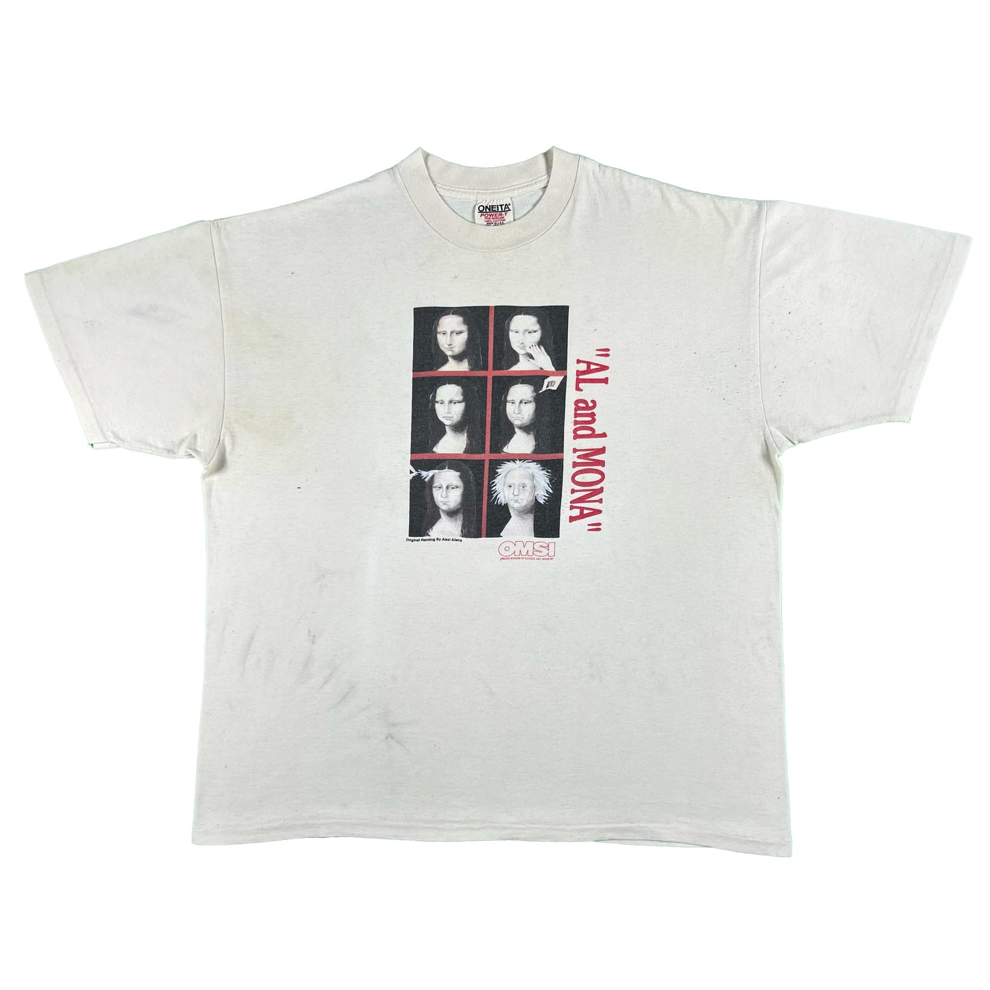 90s OMSI Albert Einstein and Mona Lisa Tee- XXL
