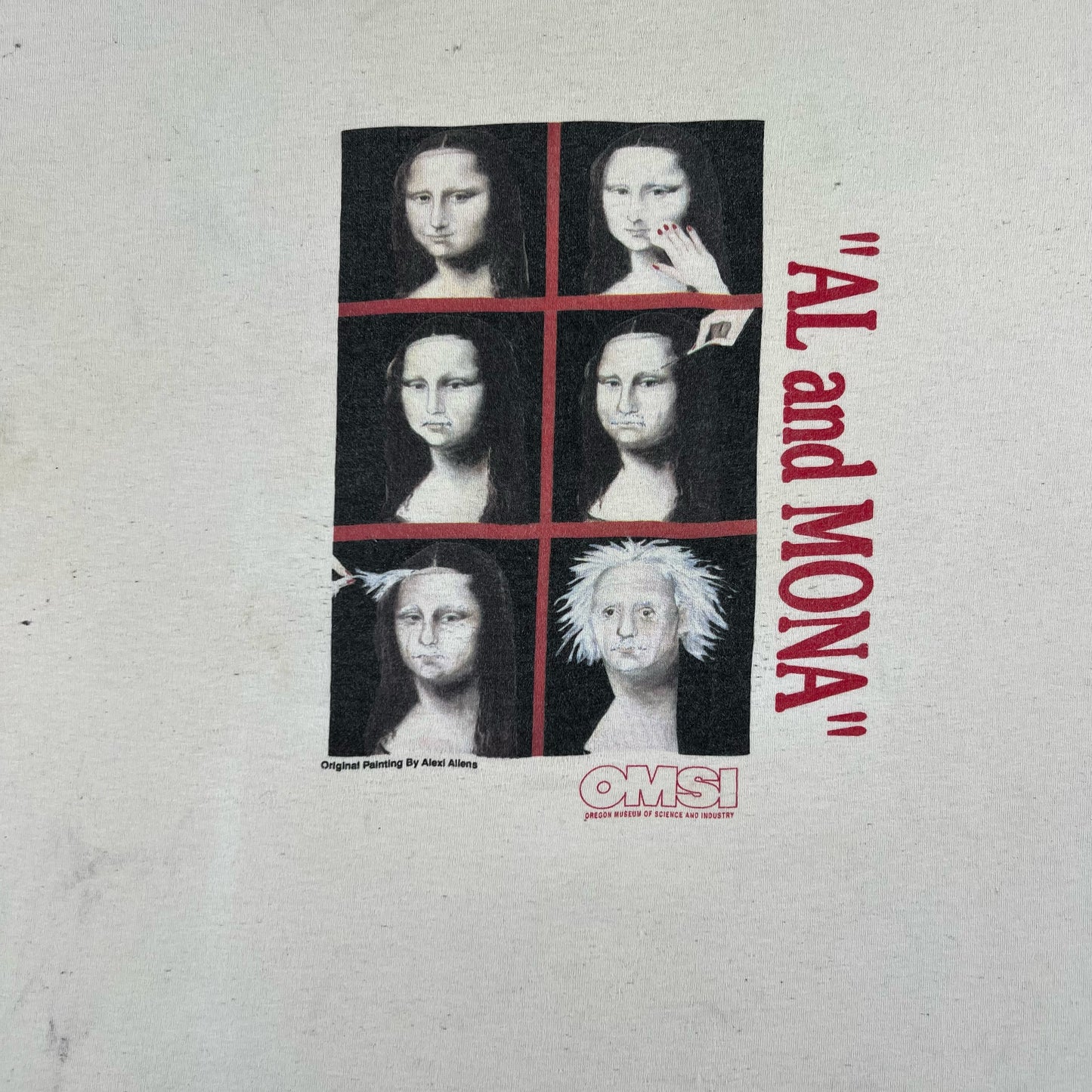 90s OMSI Albert Einstein and Mona Lisa Tee- XXL