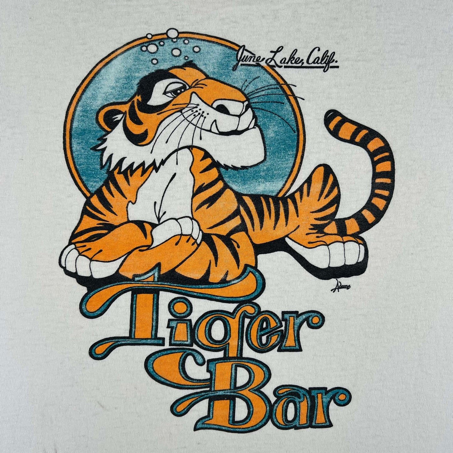 90s June Lakes Tiger Bar Tee- L