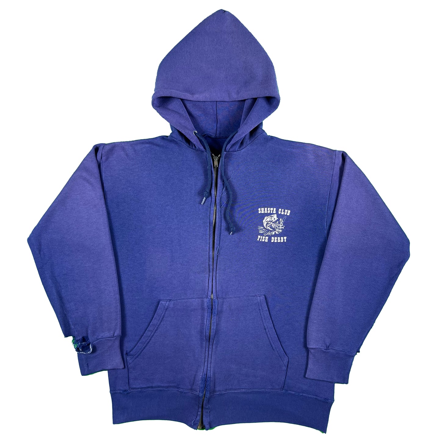 80s Sun Faded Blurple Shasta Lake Zip Up Hoodie- M