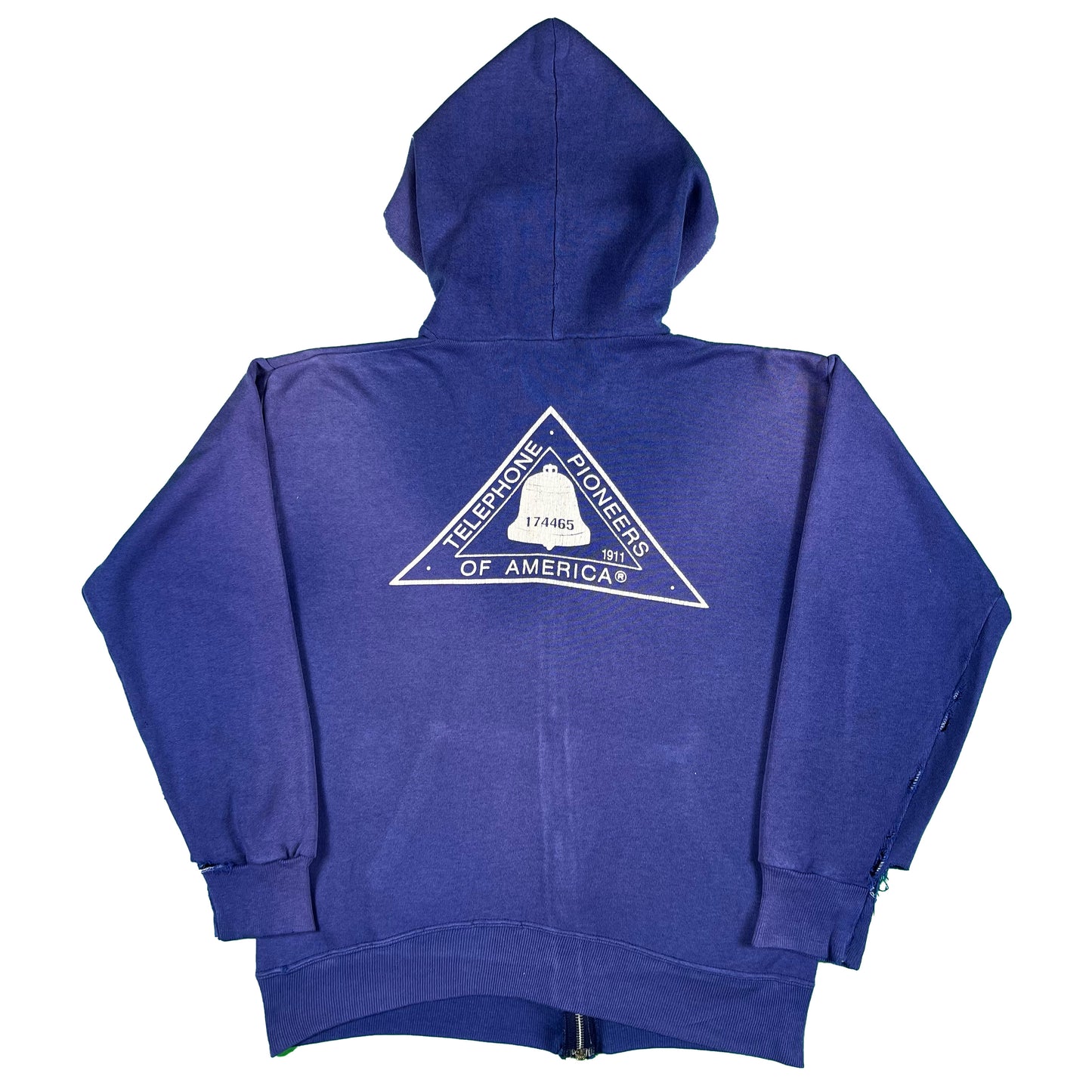 80s Sun Faded Blurple Shasta Lake Zip Up Hoodie- M