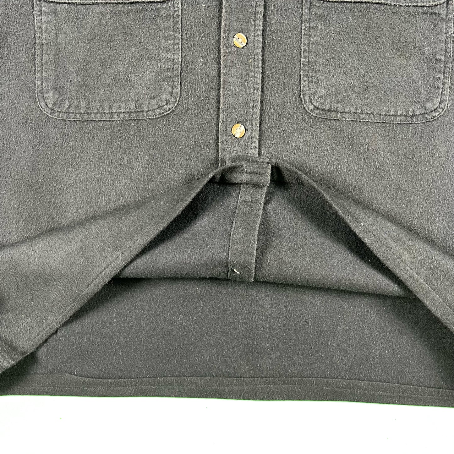 90s Faded Black Cropped Chamois Shirt- XL