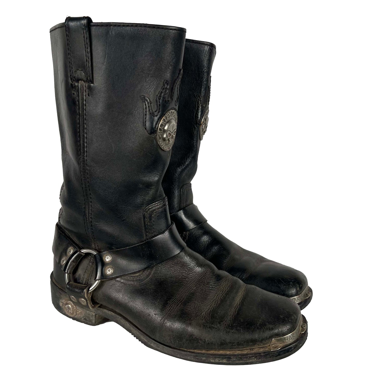 00s Harley Davidson Black Moto Engineer Boots- M's 10, W's 11.5