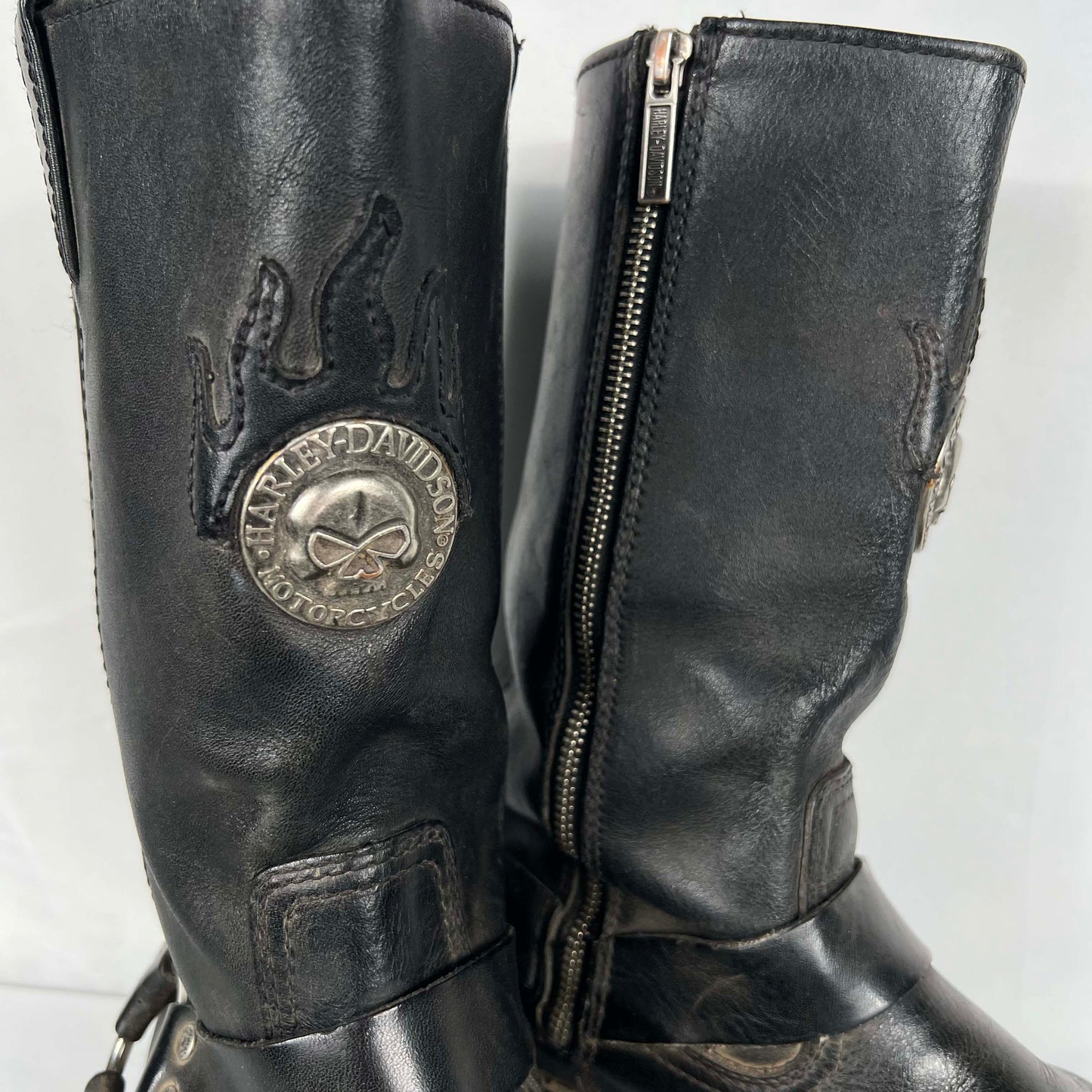 00s Harley Davidson Black Moto Engineer Boots- M's 10, W's 11.5