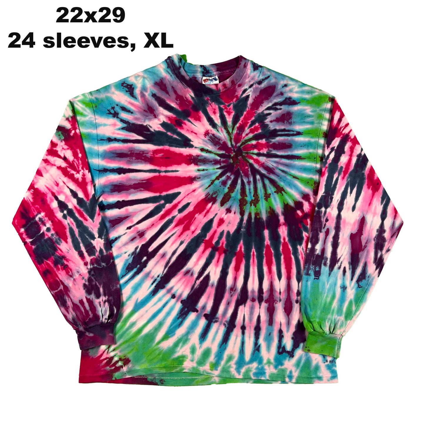 Vintage Blank Long Sleeve Tie Dye Tee- SELECT SHIRT