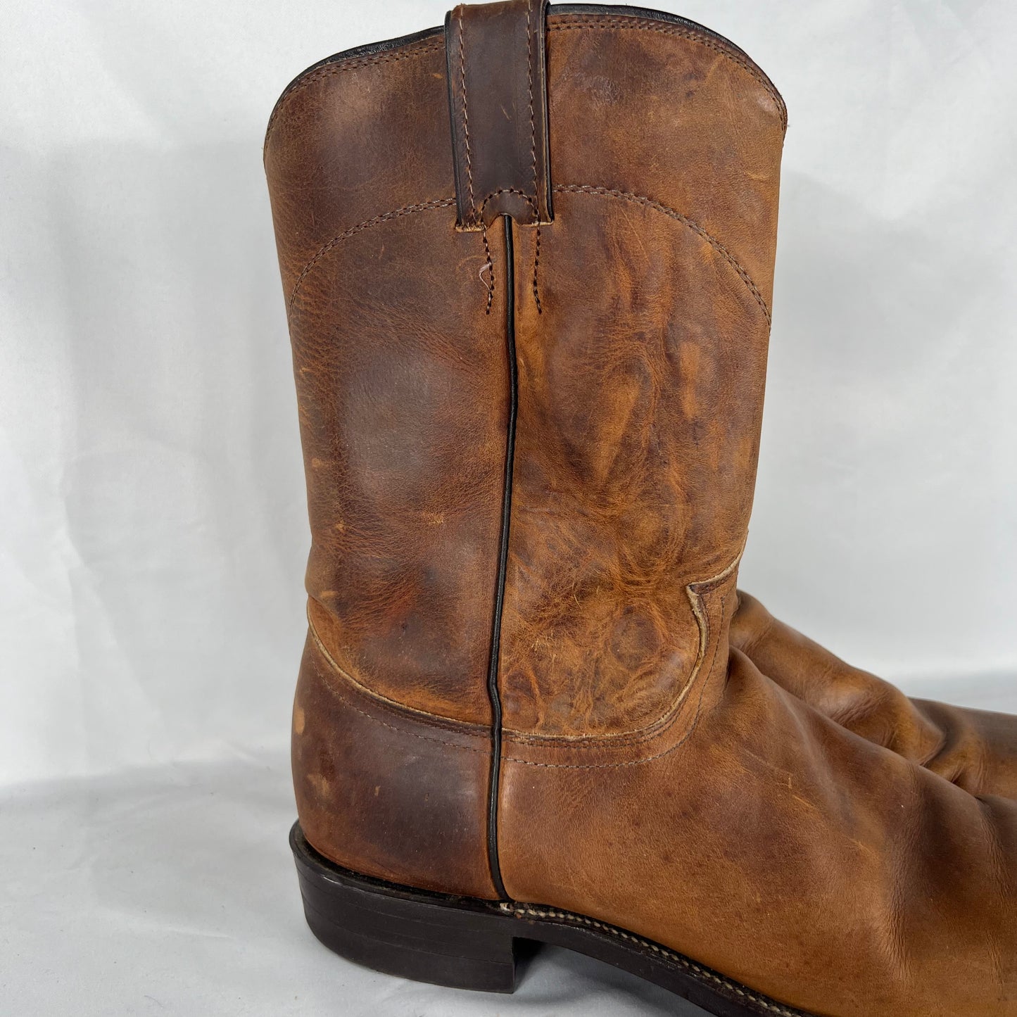 90s Worn in Tan Justin Roper Boots- M's 9.5, W's 11