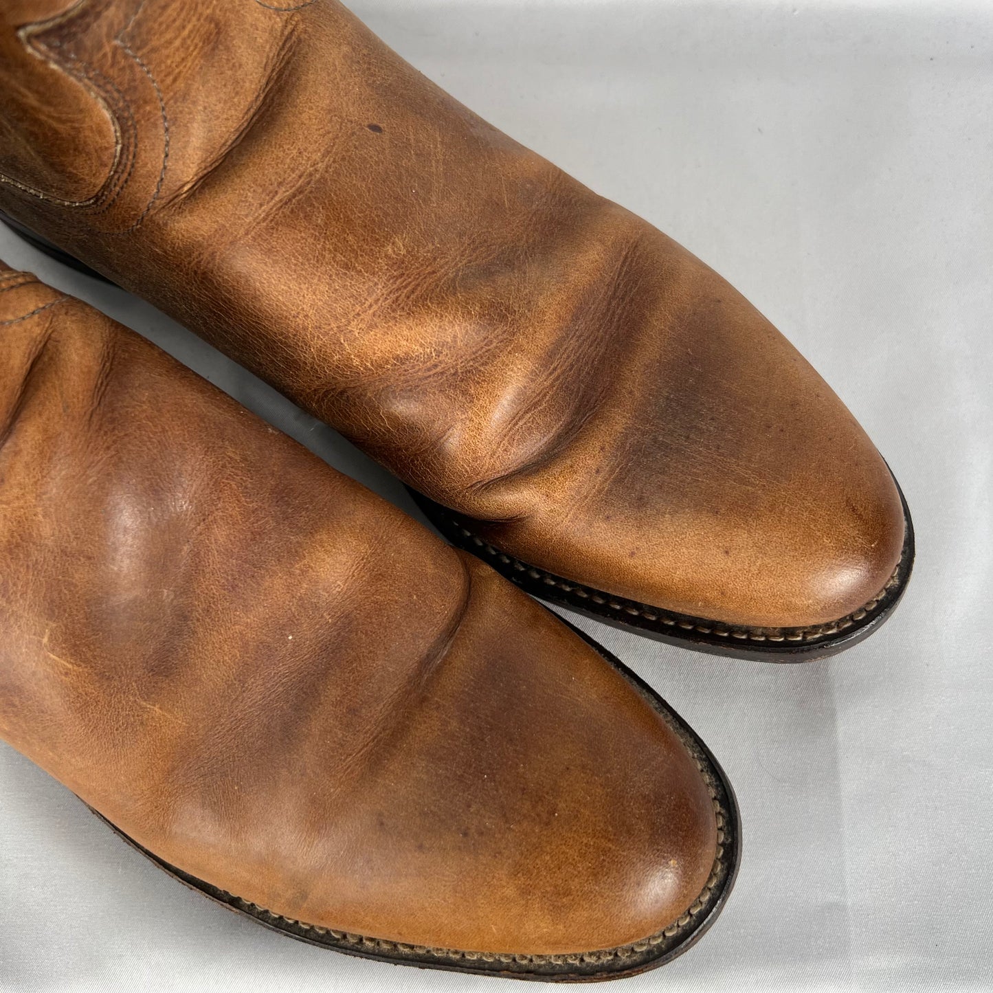 90s Worn in Tan Justin Roper Boots- M's 9.5, W's 11
