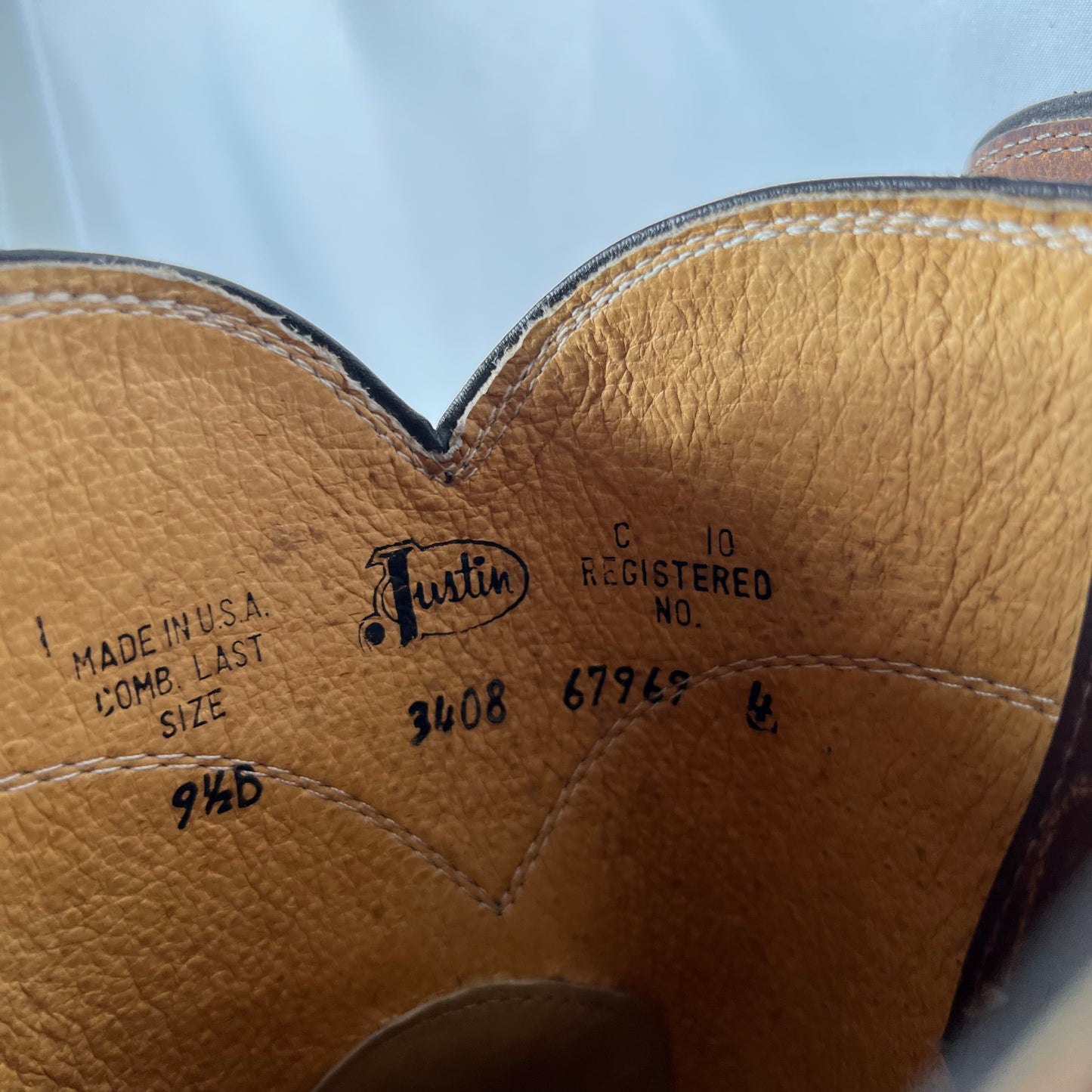 90s Worn in Tan Justin Roper Boots- M's 9.5, W's 11