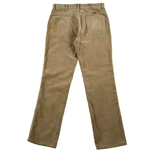 80s Tan Straight Leg Corduroy Pants- 33x31