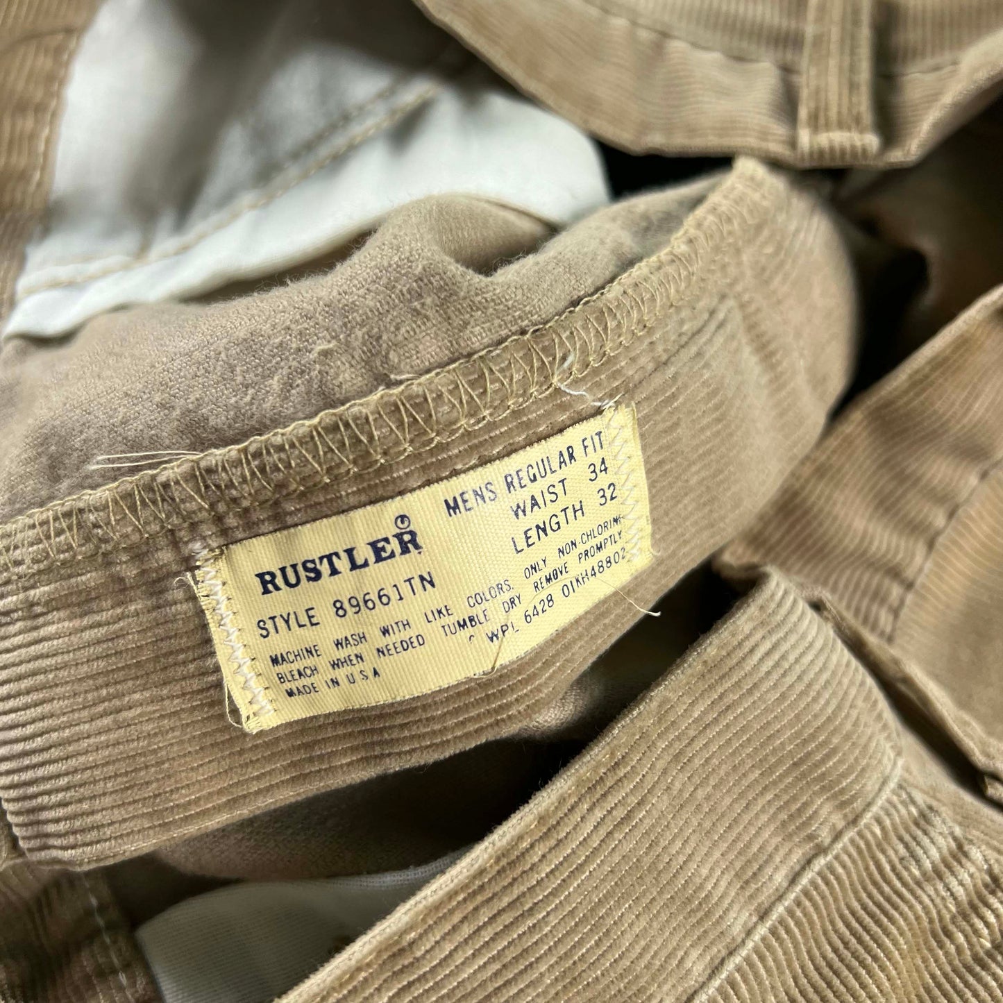 80s Tan Straight Leg Corduroy Pants- 33x31