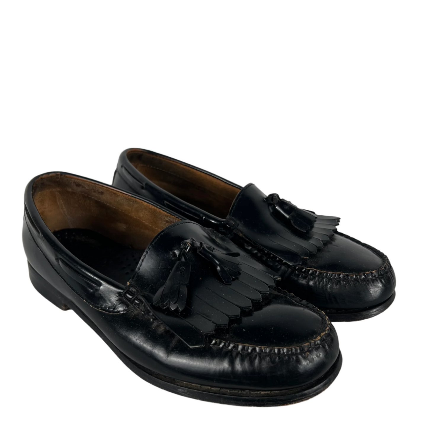 90s G.H. Bass Black Leather Tassel Loafers- M's 8, W's 9.5