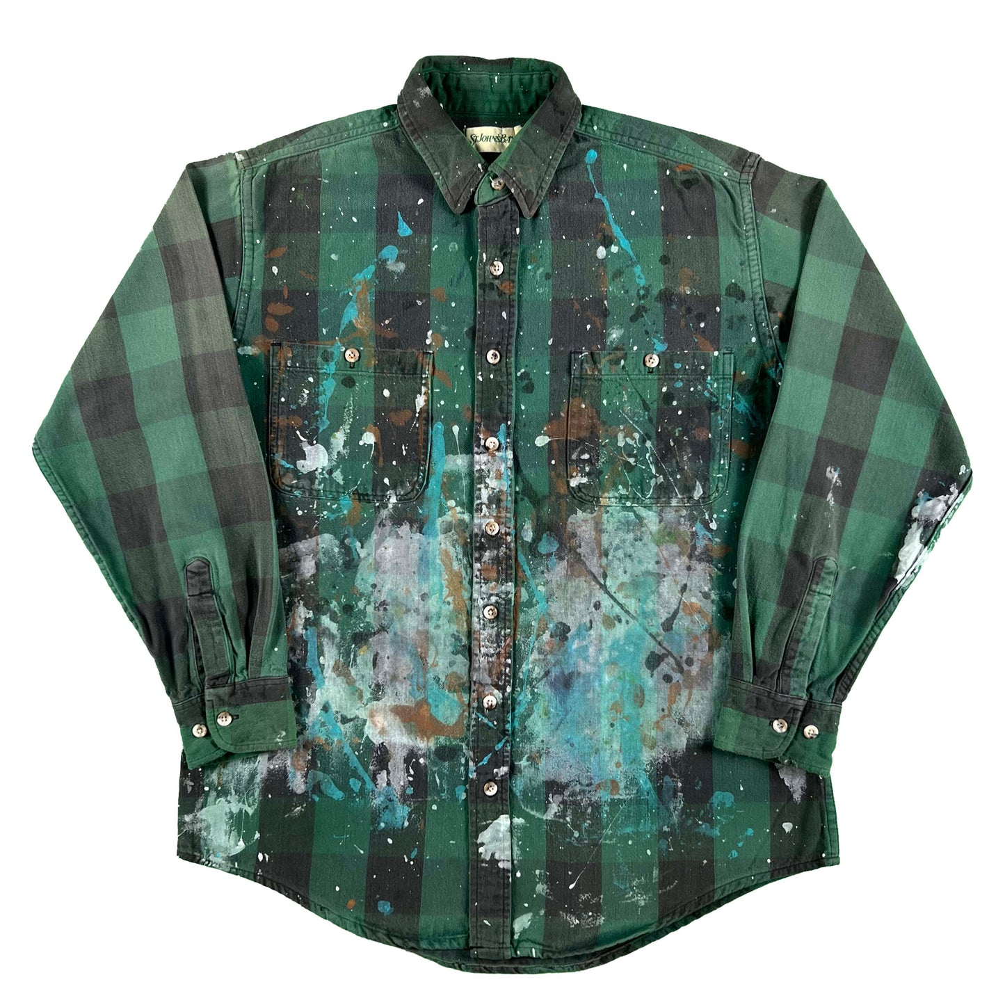 90s Paint Coated 100% Cotton Flannel- L