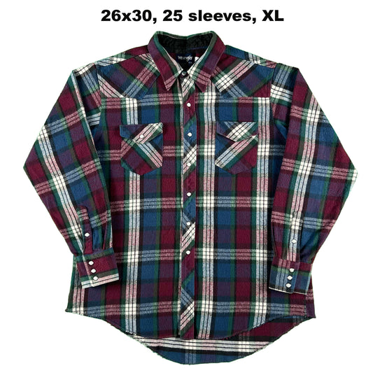 Vintage Wrangler 100% Cotton Western Flannels- SELECT SHIRT