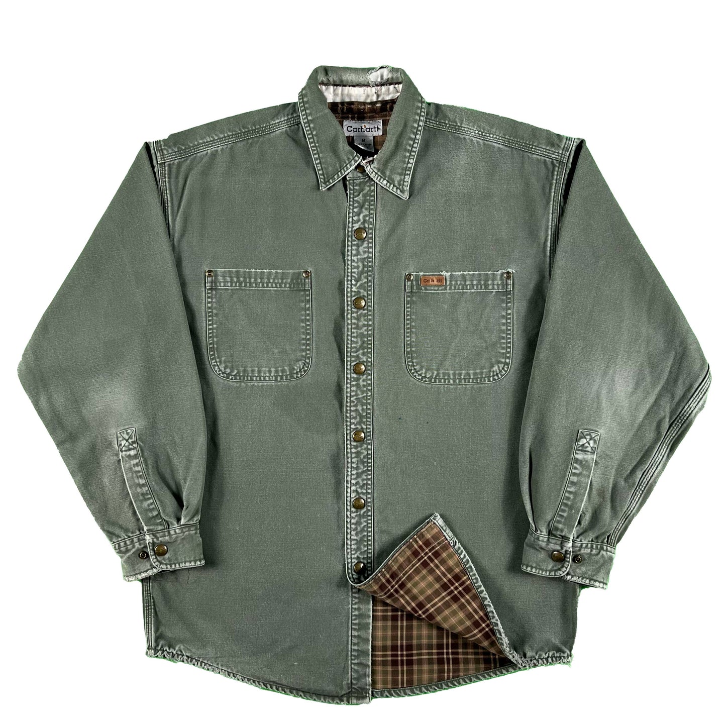Carhartt Flannel Lined Canvas Shirt Jacket- M