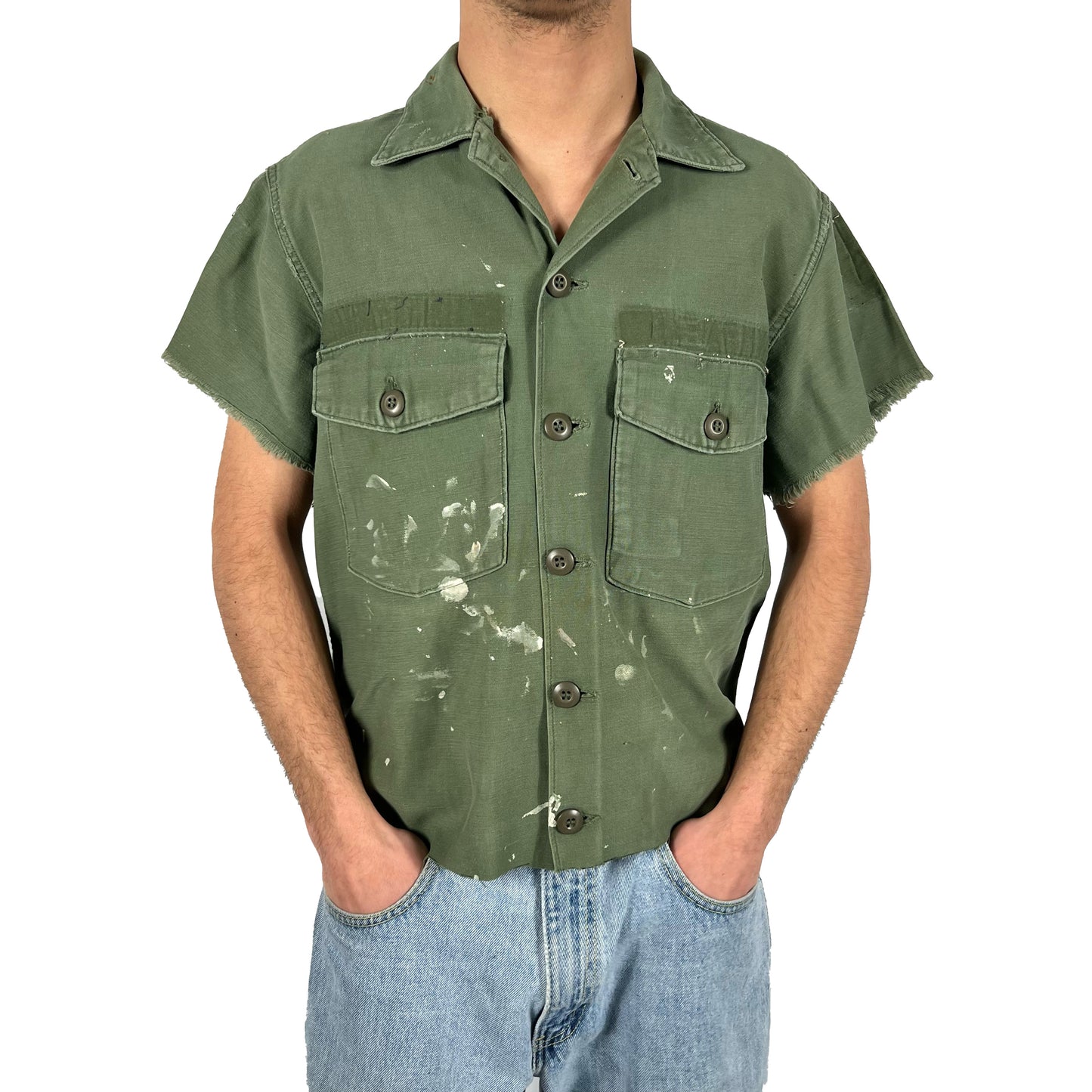 60s Cropped OG-107 Painters Shirt- S
