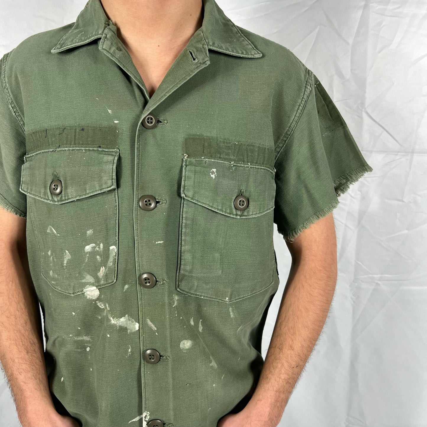60s Cropped OG-107 Painters Shirt- S