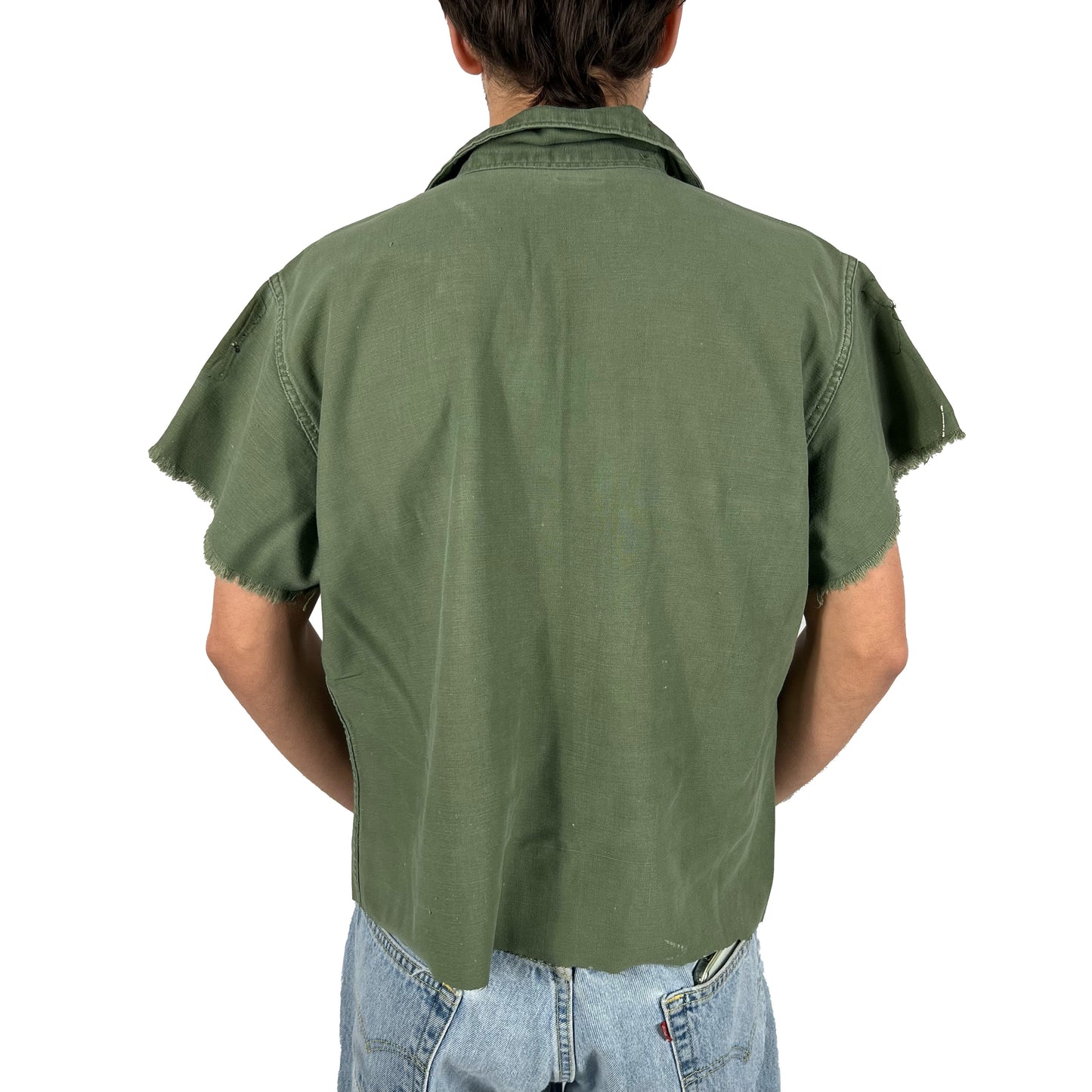 60s Cropped OG-107 Painters Shirt- S