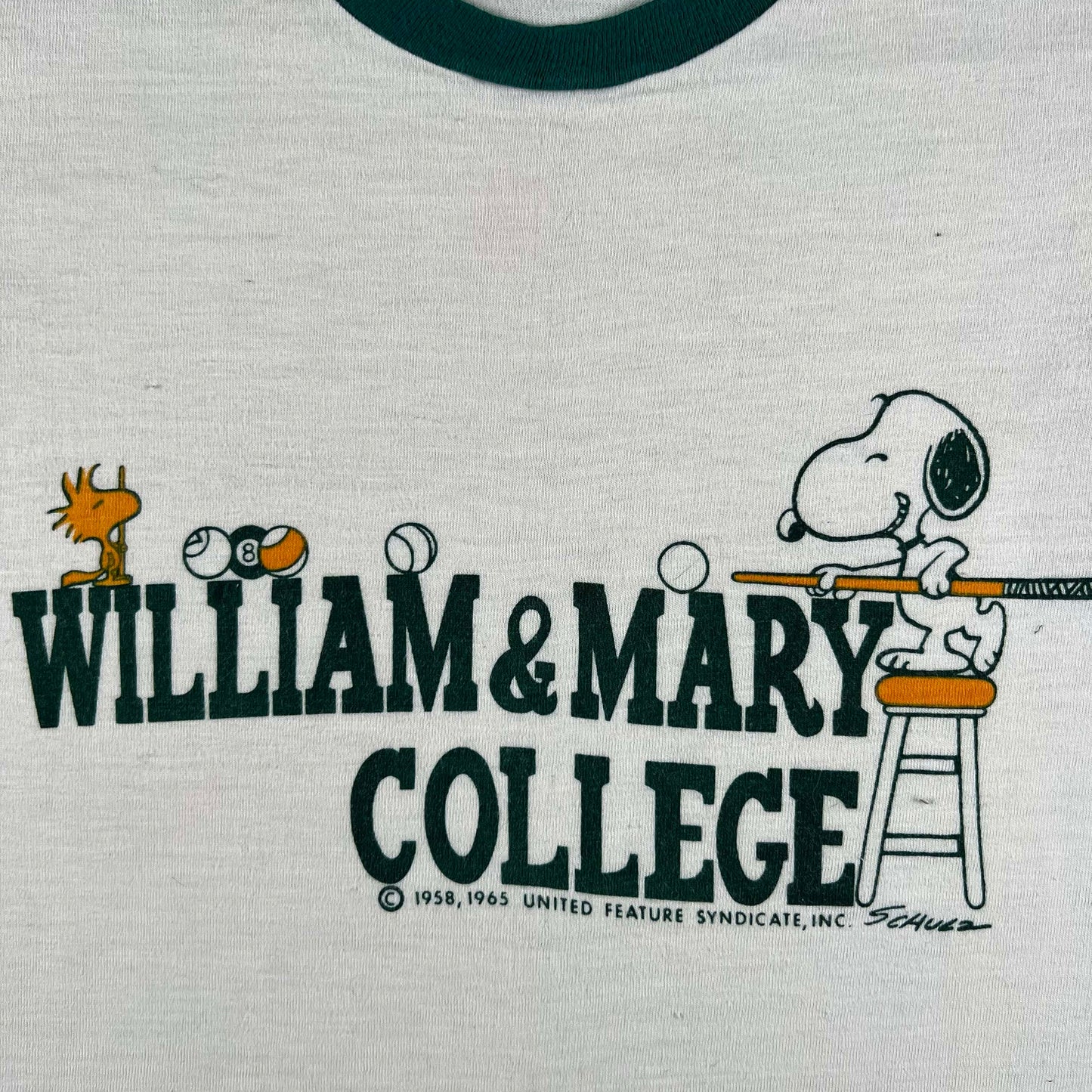 70s Champion William & Mary Snoopy Ringer Tee- XS