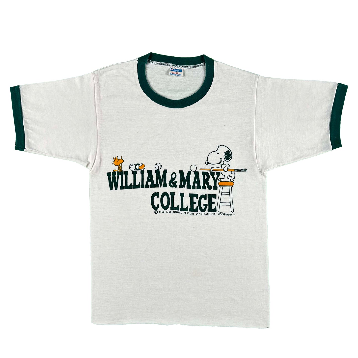 70s Champion William & Mary Snoopy Ringer Tee- XS