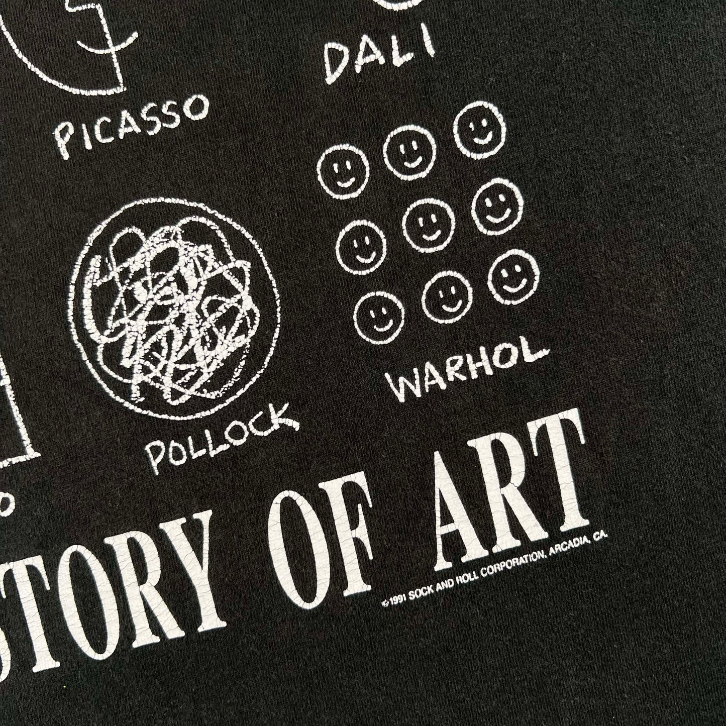 90s History of Art Smiley Tee- M