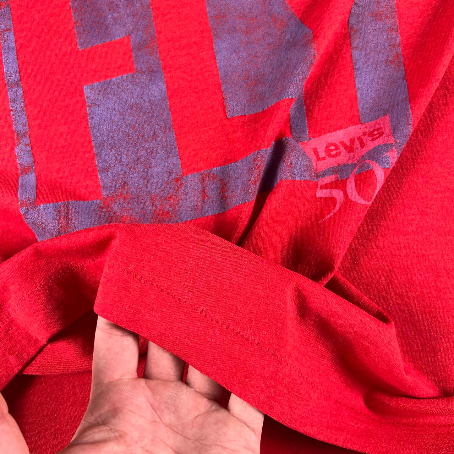 80s Button Your Fly Levi's 501 Tee- L