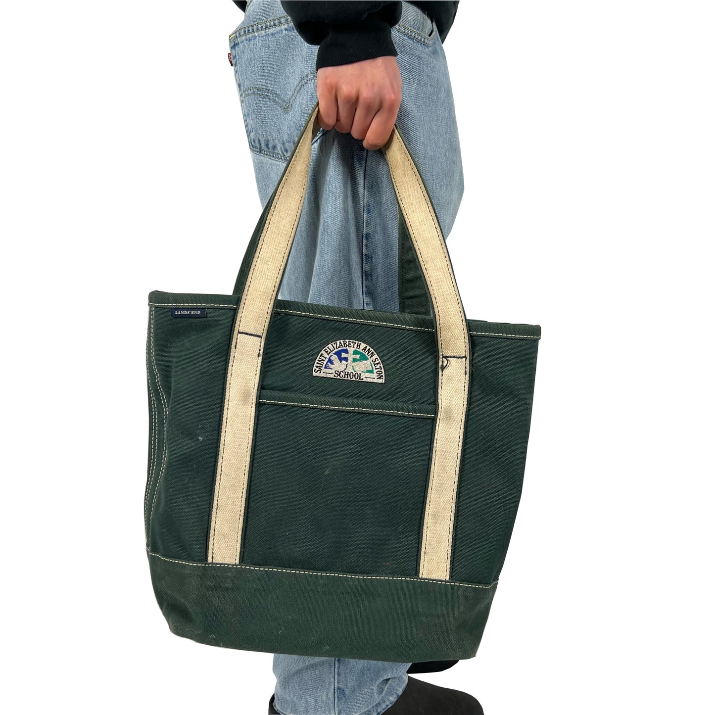 Lands' End Forest Green Tote- Small