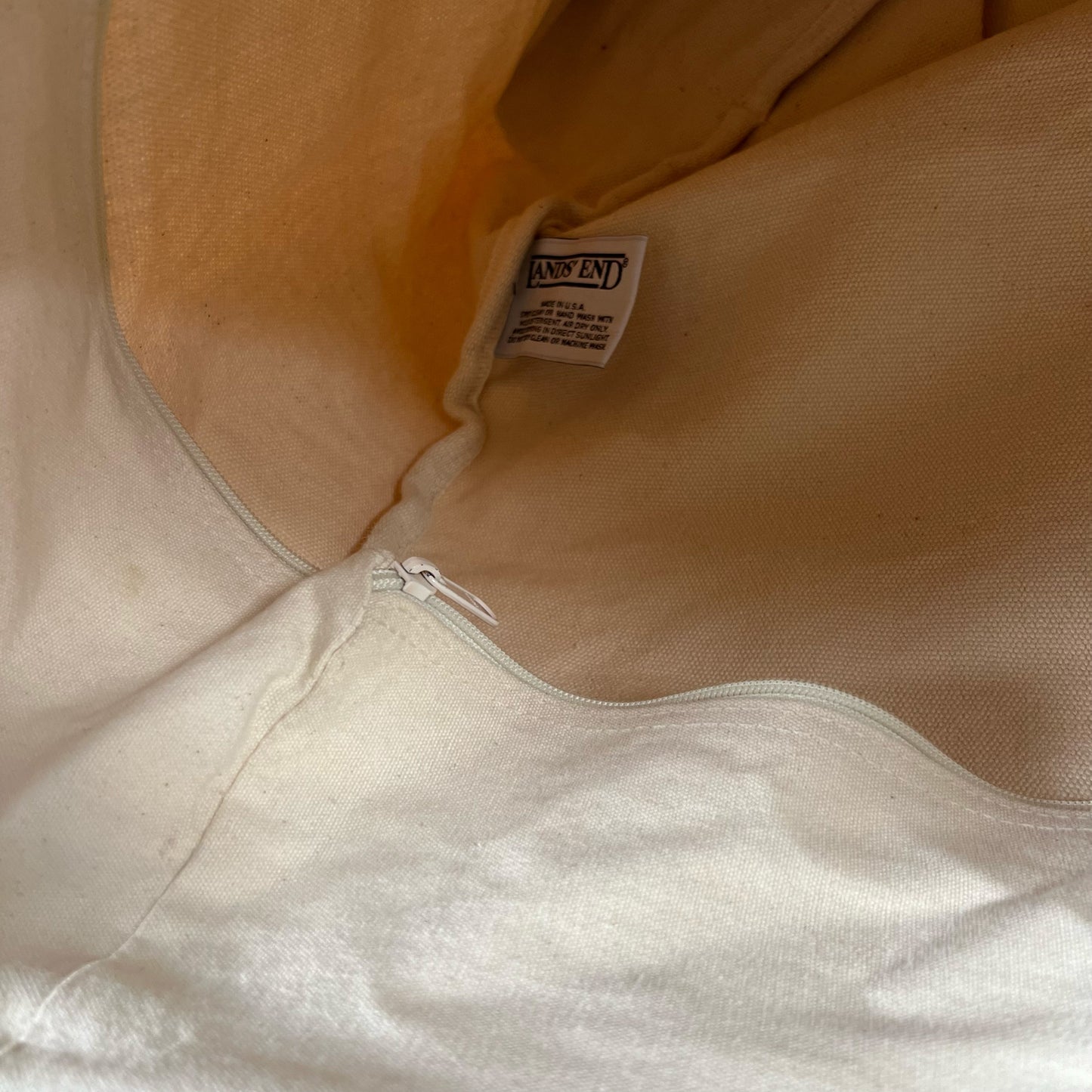 90s Lands' End Canvas Zip Up Tote Bag- XL