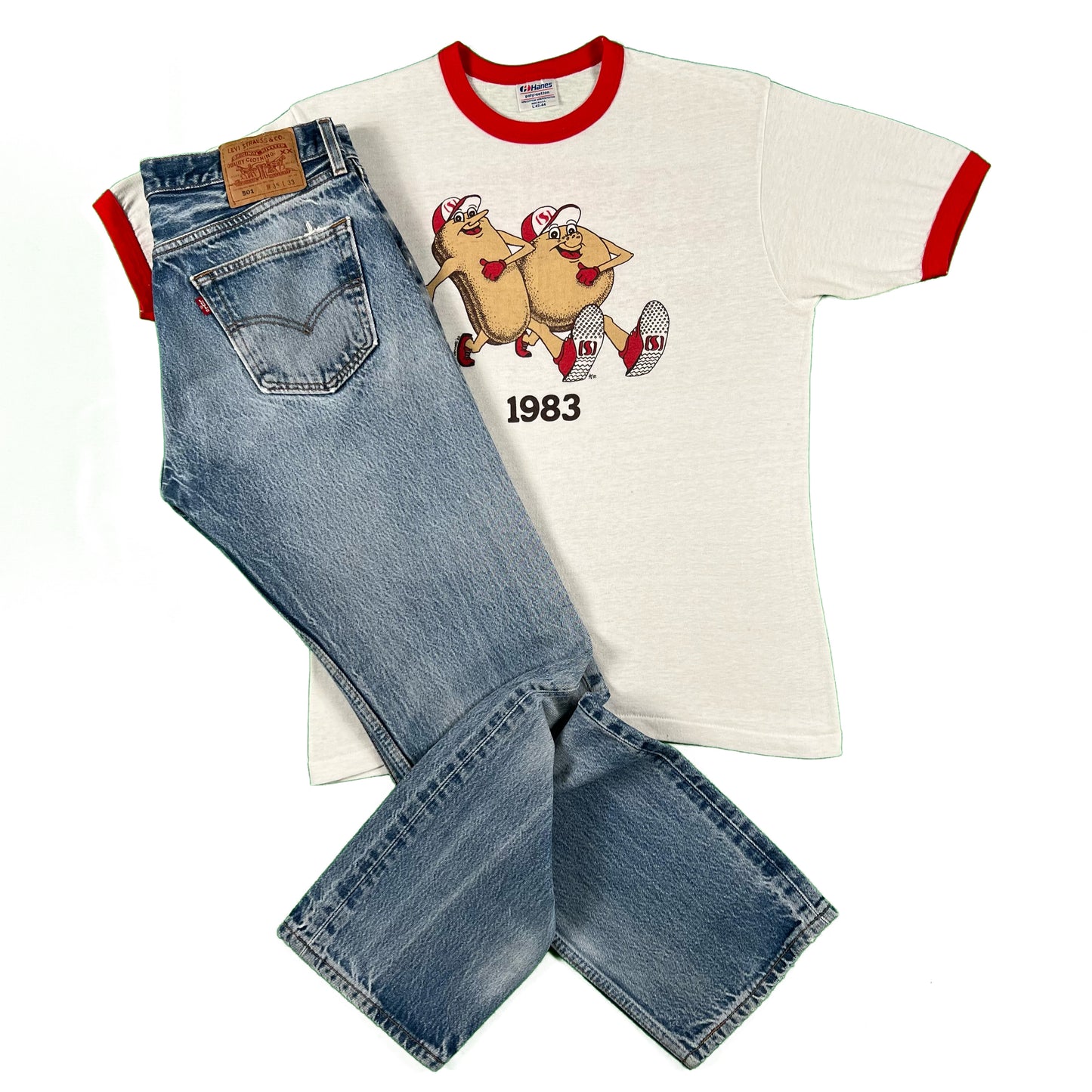 Vintage Levi's 501 and White Tee Combo- SELECT BOTH
