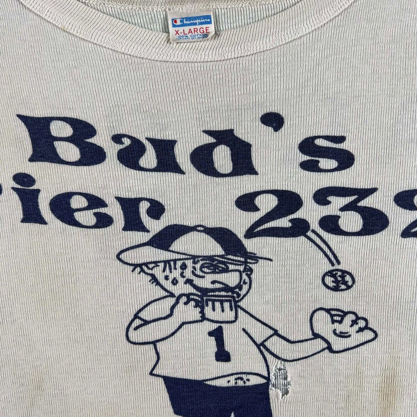 70s Champion Drunk Baseball Cotton Jersey Tee- L