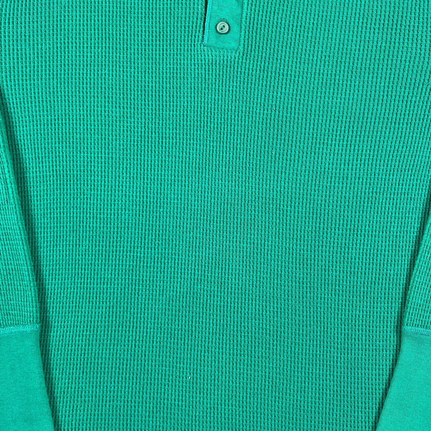 80s Aqua Green Waffle Knit Thermal- M