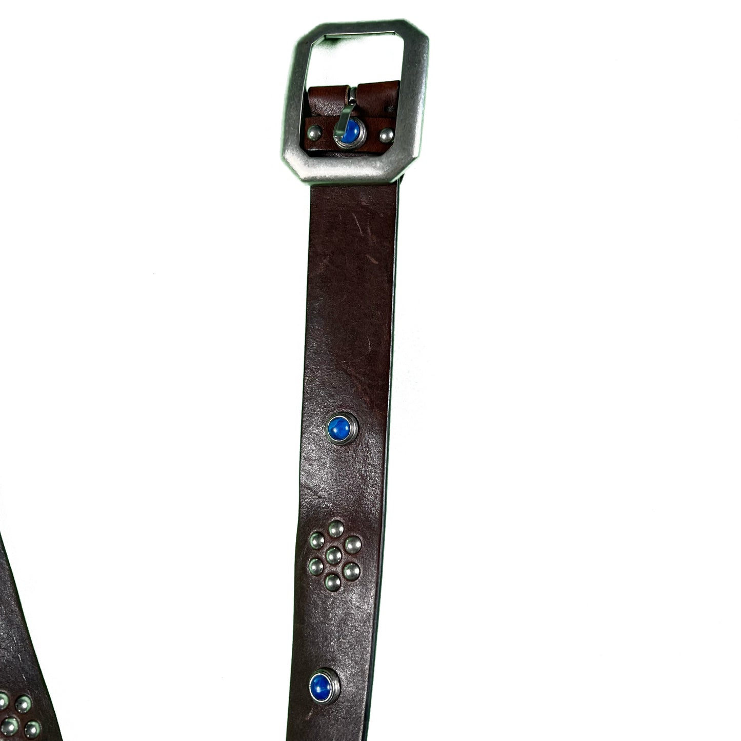 Studded Italian Leather Belt- 32"-34"