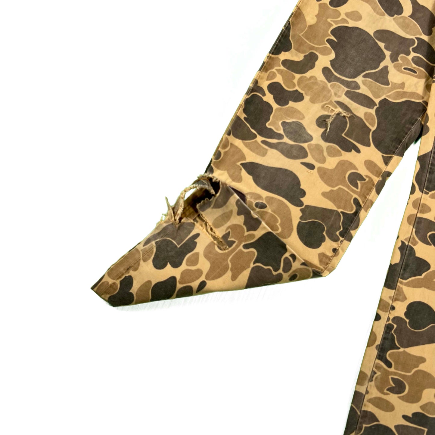 70s Patched Camo Cotton Hunting Pants- 28x30