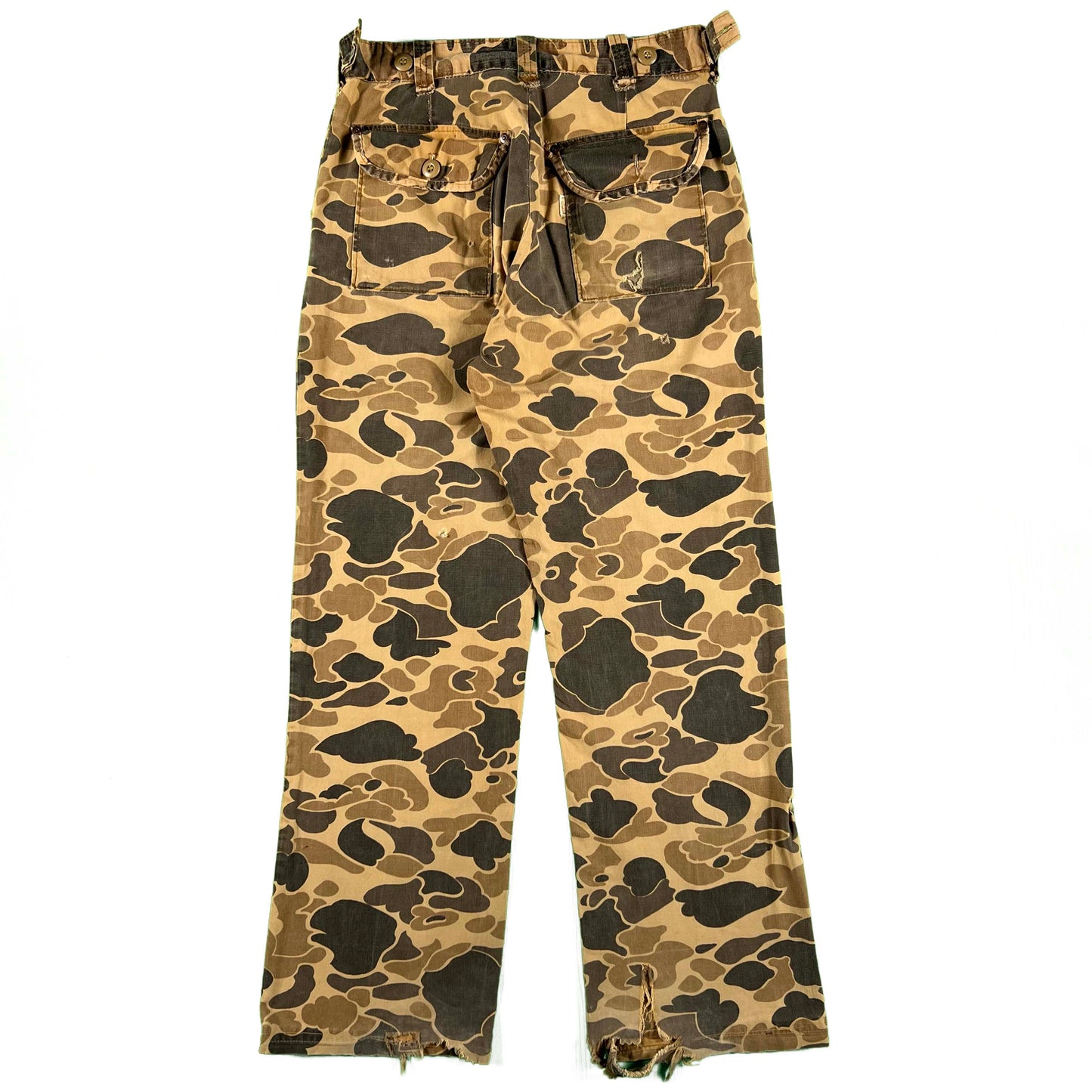 70s Patched Camo Cotton Hunting Pants- 28x30
