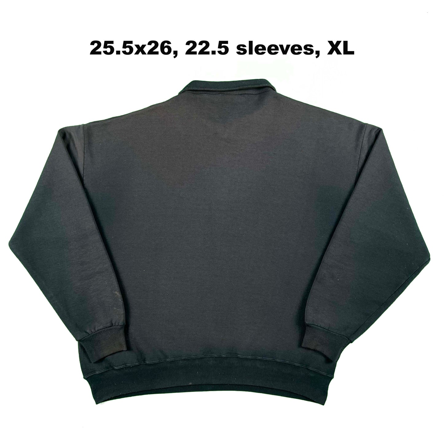 90s Sun Faded Black Oil 1/4 Zip Sweatshirts- SELECT SWEAT