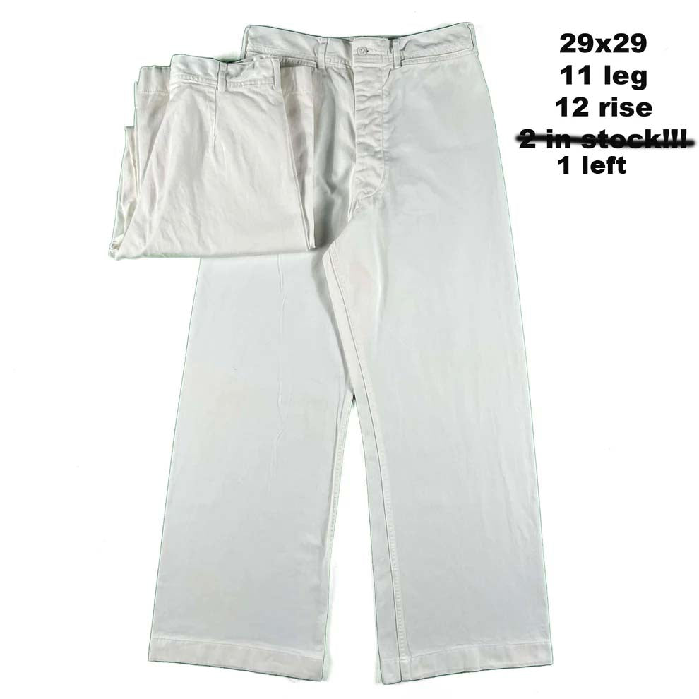 40s/50s White Cotton Sailor Pants- SELECT PAIR