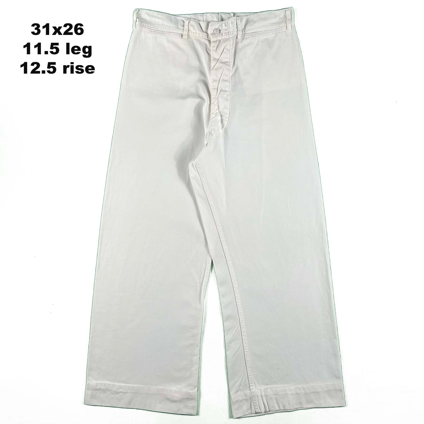 40s/50s White Cotton Sailor Pants- SELECT PAIR