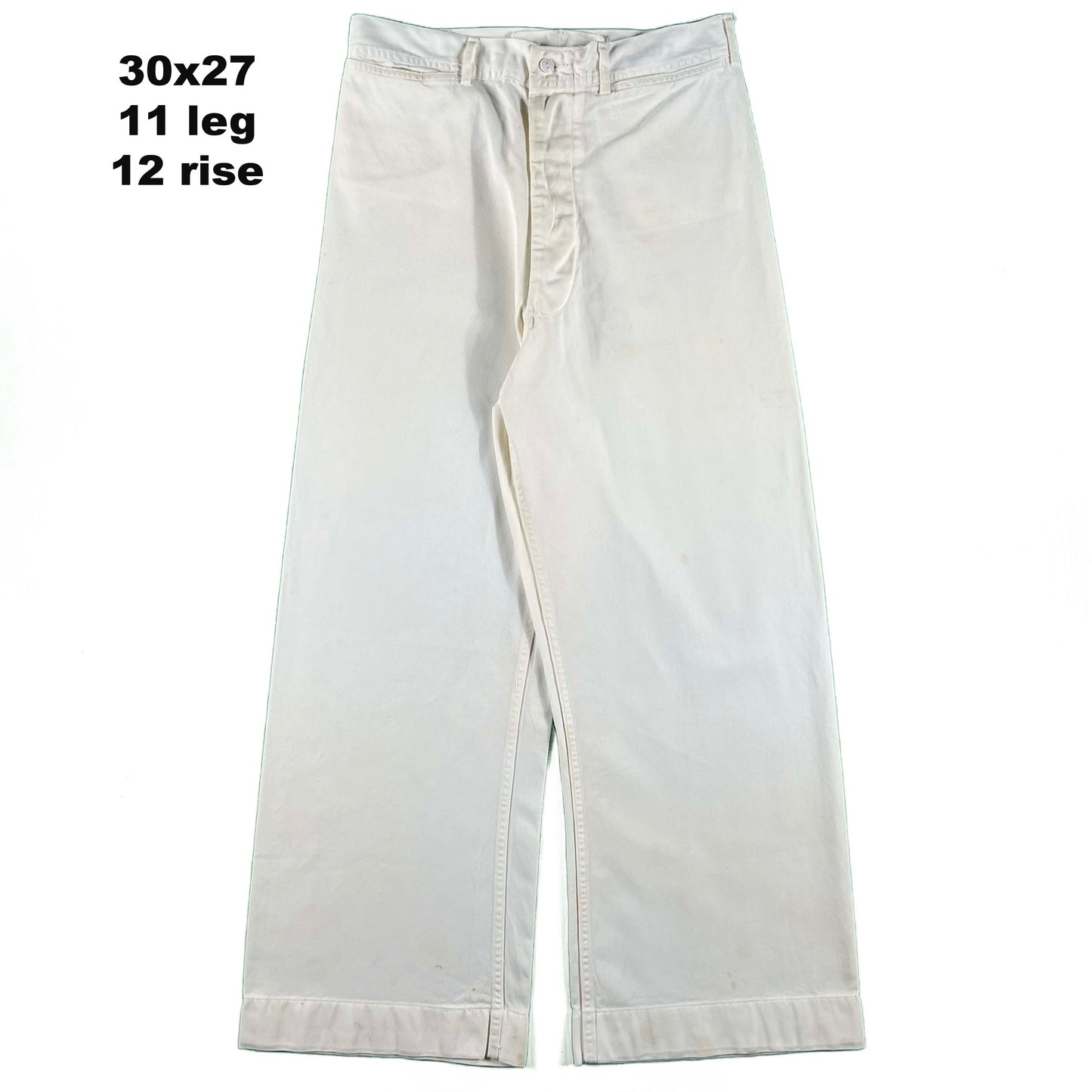 40s/50s White Cotton Sailor Pants- SELECT PAIR