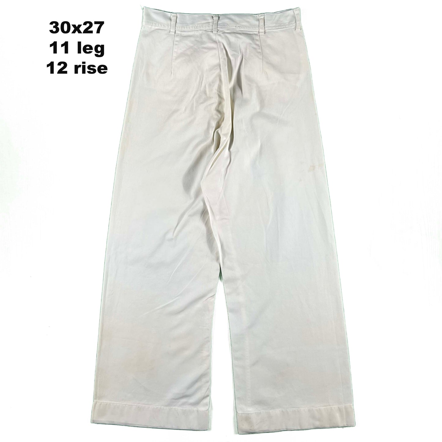 40s/50s White Cotton Sailor Pants- SELECT PAIR