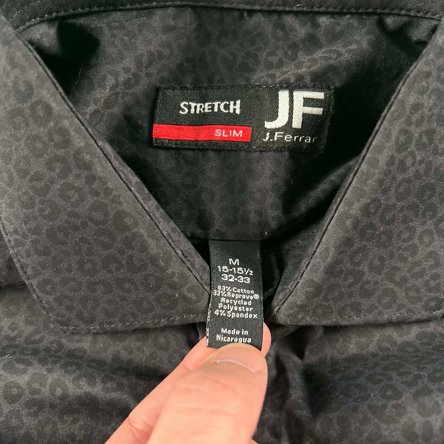 00s Black Cheetah Print Button Up Shirt- M