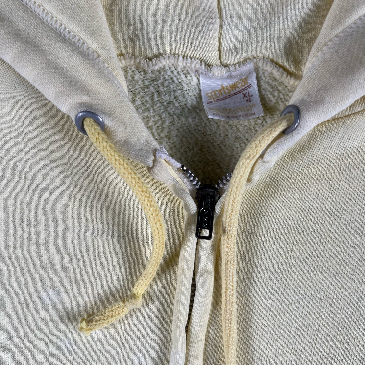 70s Blank Banana Yellow Zip Up Hoodie- M