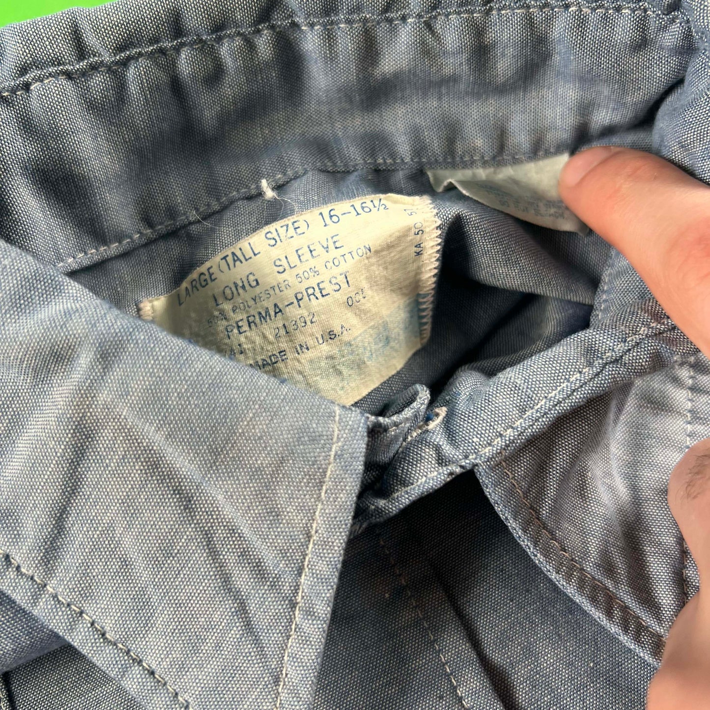 70s Painter's Chambray Shirt- L