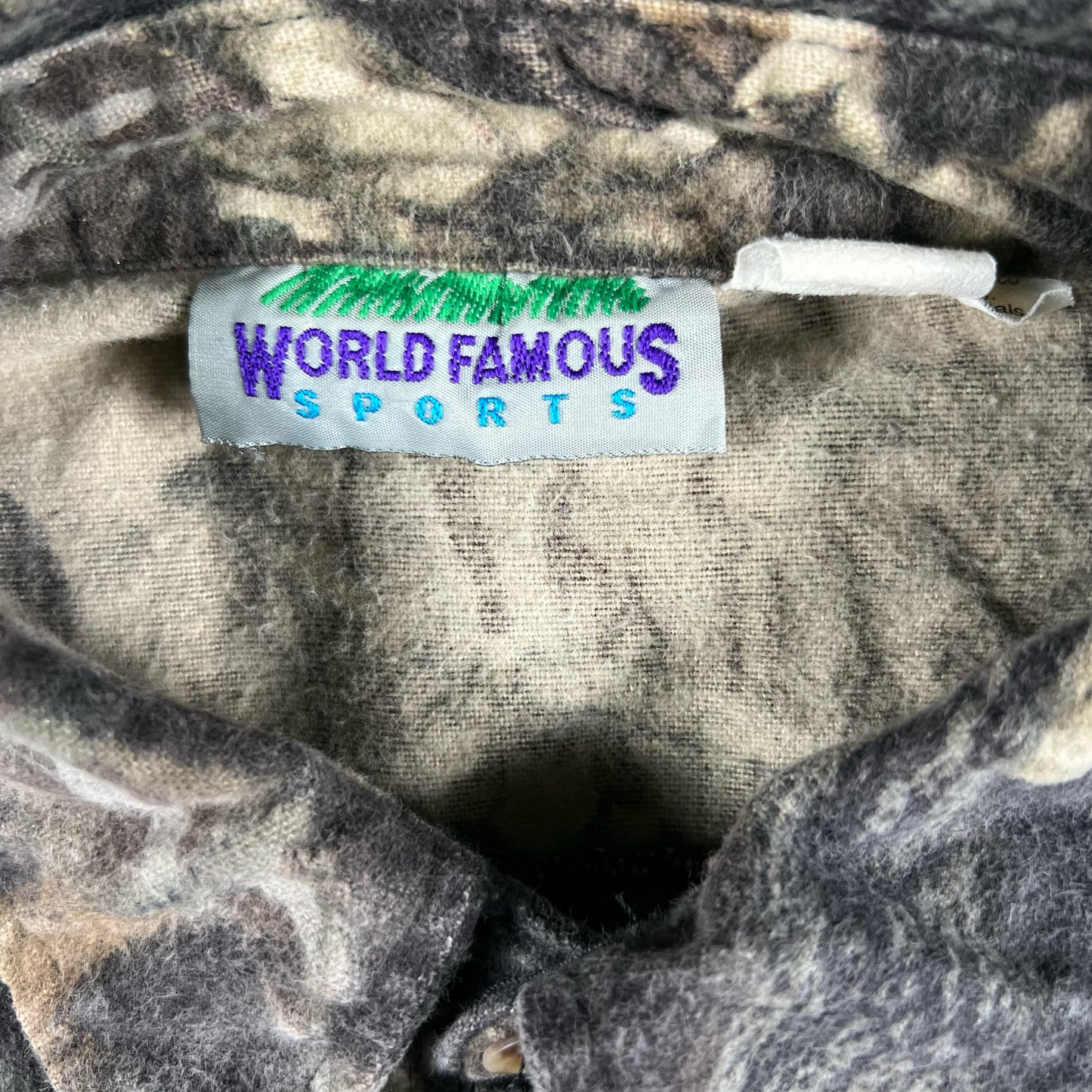 90s Cropped Camo Chamois Shirt- XL