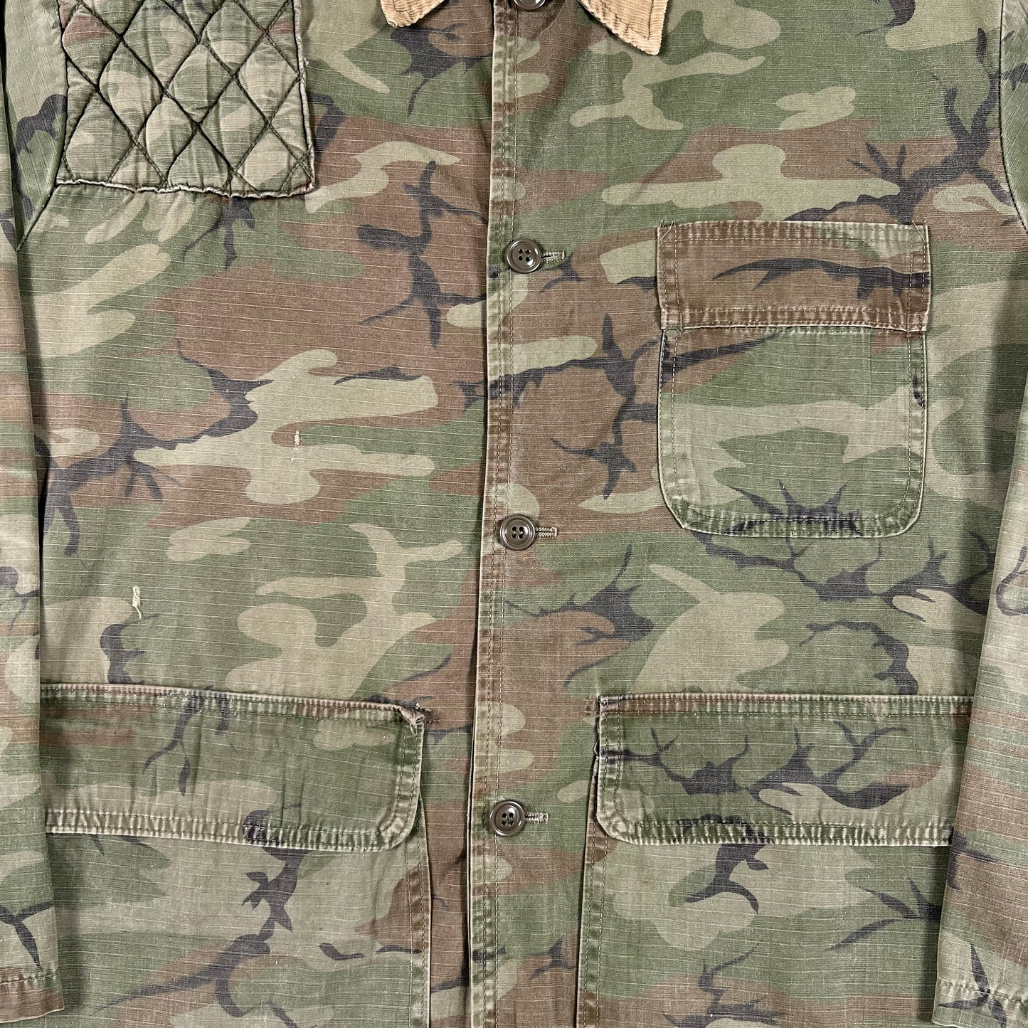 60s Webbed Camo Cotton Hunting Jacket- XL
