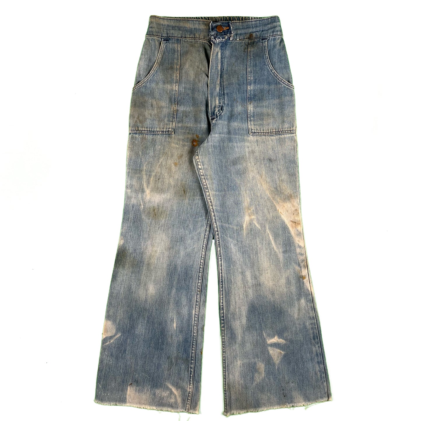 60s Wrangler Sun Smoked Denim Flares- 26x28.5