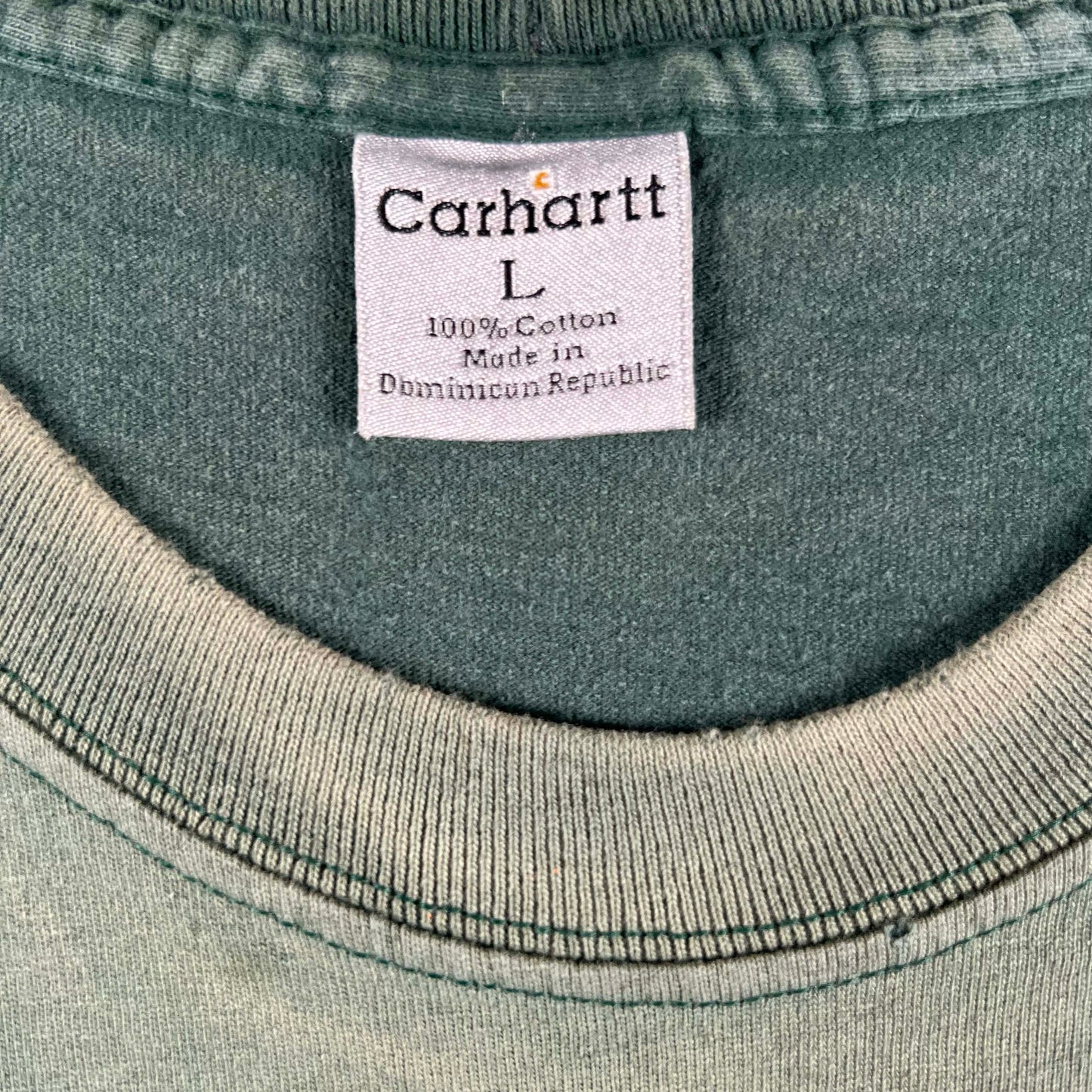 00s Carhartt Sun Faded Forest Green Tank Top- L